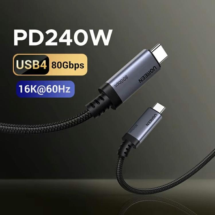 UGREEN L706 65383 PD240W 80Gbps USB4 Gen4 Type-C to Type-C Fast Charging Data Cable, L706-65383