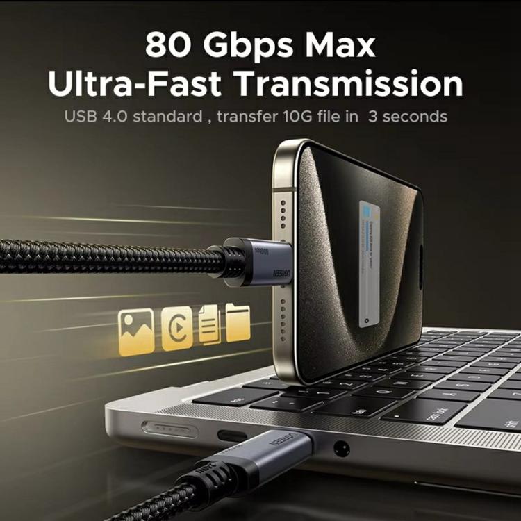 UGREEN L706 65383 PD240W 80Gbps USB4 Gen4 Type-C to Type-C Fast Charging Data Cable, L706-65383