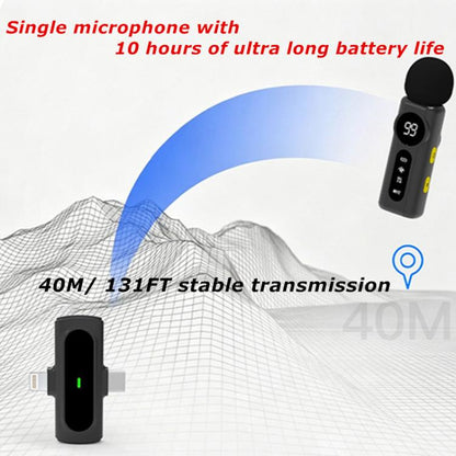 J88 Wireless Lavalier Intelligent AI Noise Reduction Digital Display Microphone for iPhone / Android, J88