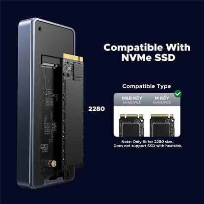 UGREEN D703 40Gbps M.2 NVMe SSD Enclosure with Dual-Chip & Cooling Fan