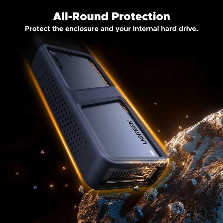 UGREEN D703 40Gbps M.2 NVMe SSD Enclosure with Dual-Chip & Cooling Fan