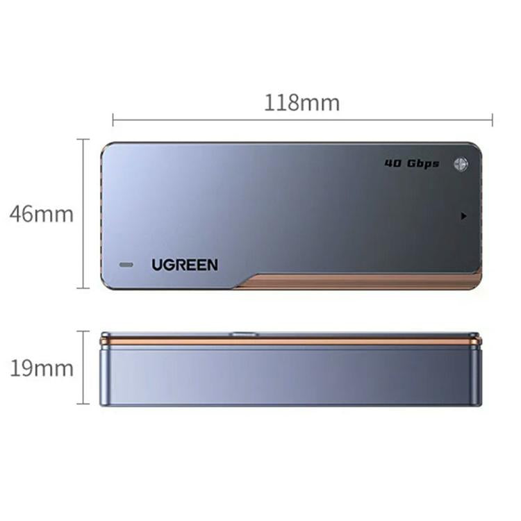 UGREEN D703 40Gbps M.2 NVMe SSD Enclosure with Dual-Chip & Cooling Fan
