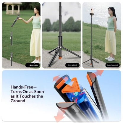 P28 For Photography Live Streaming 1.88m Extendable Selfie Stick Auto-Open Tripod, P28