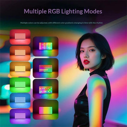 MJ-35 Type-C Rechargeable Photography Lamp RGB LED Fill Light 180 Degree Adjustable, MJ-35