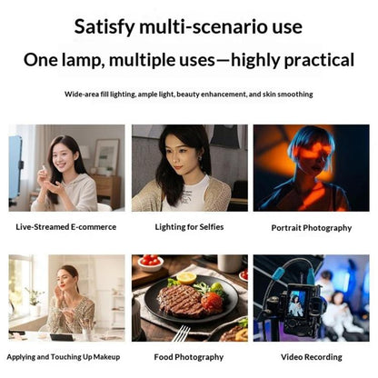 K-15 For Live Streaming LED Video Light 180 Degree Adjustable 3-Color Dimmable, K-15
