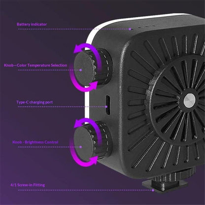 K-31 For Photography Live Streaming 84-LED Clip-on Fill Light 3 Color Temperature Dimmable, K-31