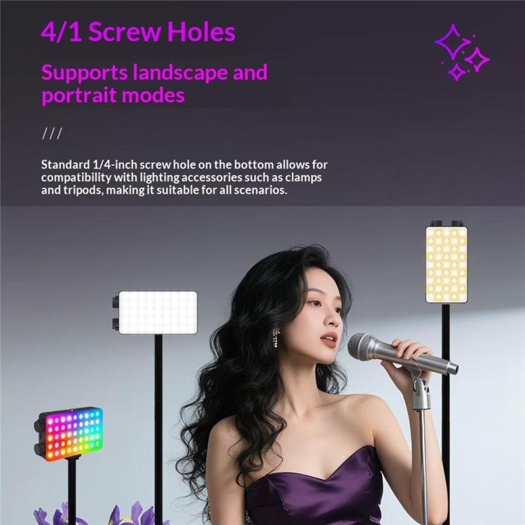 MJ-15 For Live Streaming Photography Portable RGB LED Fill Light with Dual Knob, MJ-15