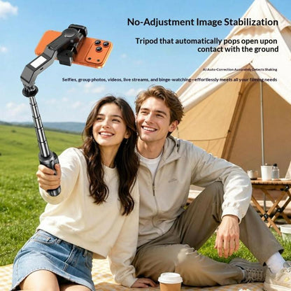 Q41 Single-Axis Selfie Stick Tripod Stabilizer with Fill Light Bluetooth-compatible Remote for Smartphone, Q41