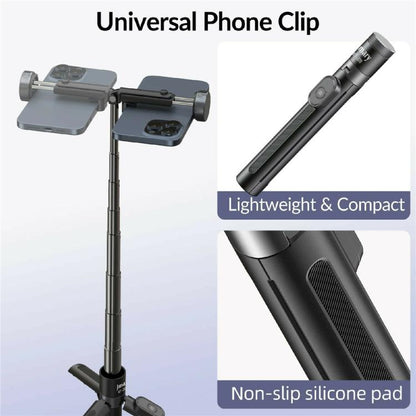 JMARY KT-209 98.5cm Selfie Stick Aluminum Alloy Foldable Tripod with Wireless Remote for Live Streaming, KT-209