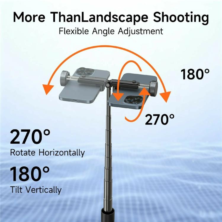 JMARY KT-209 98.5cm Selfie Stick Aluminum Alloy Foldable Tripod with Wireless Remote for Live Streaming, KT-209