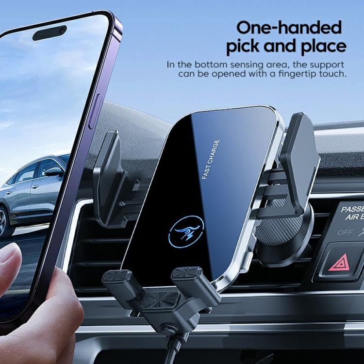 X14 15W Qi Wireless Car Charger 360-Degree Rotatable Air Vent Phone Holder, X14 (Black), X14 (Silver)