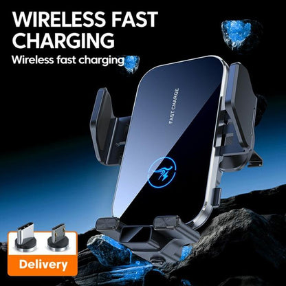 X14s 15W Wireless Car Charger 360 Degree Rotating Auto-Clamping Vent Mount Phone Holder, X14s (Silver), X14s (Tarnish)