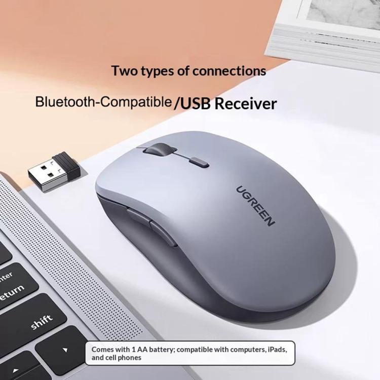 UGREEN MU002 Ergonomic Wireless Mouse Bluetooth-compatible 2.4GHz Dual Mode Silent Click