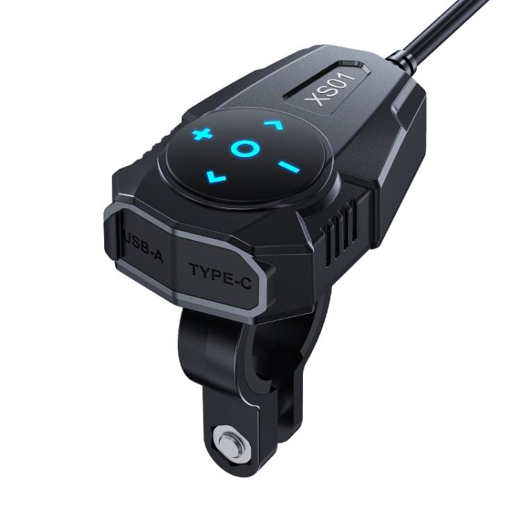 54W Waterproof Motorcycle Phone Charger USB-A & Type-C Handlebar Charger with Bluetooth Controller