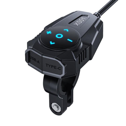 54W Waterproof Motorcycle Phone Charger USB-A & Type-C Handlebar Charger with Bluetooth Controller