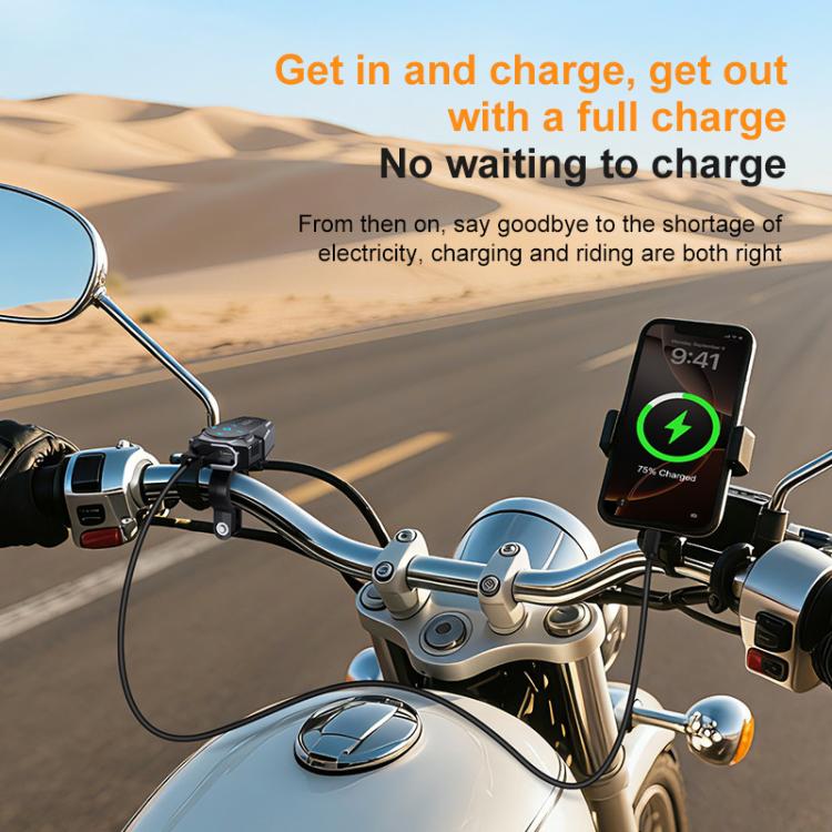 54W Waterproof Motorcycle Phone Charger USB-A & Type-C Handlebar Charger with Bluetooth Controller