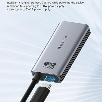 HAGIBIS UHC07P 100W PD Charging Adapter USB 3.0 HD Video Capture Card