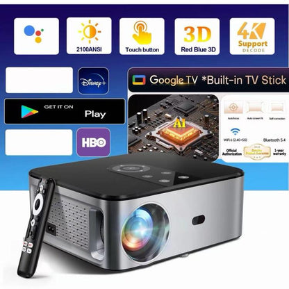 T20 Android 11 4000 Lumens 4K/8K Decode 1080P Native Auto Focus and Keystone Projector, UK Plug, US Plug, EU Plug, AU Plug