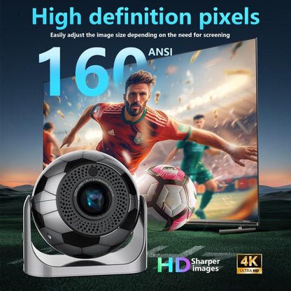 JY-360 Android 13 Football-Shaped Mini LCD Projector, Support Auto Focus, for Outdoor Home Theater, EU Plug, US Plug, UK Plug, AU Plug