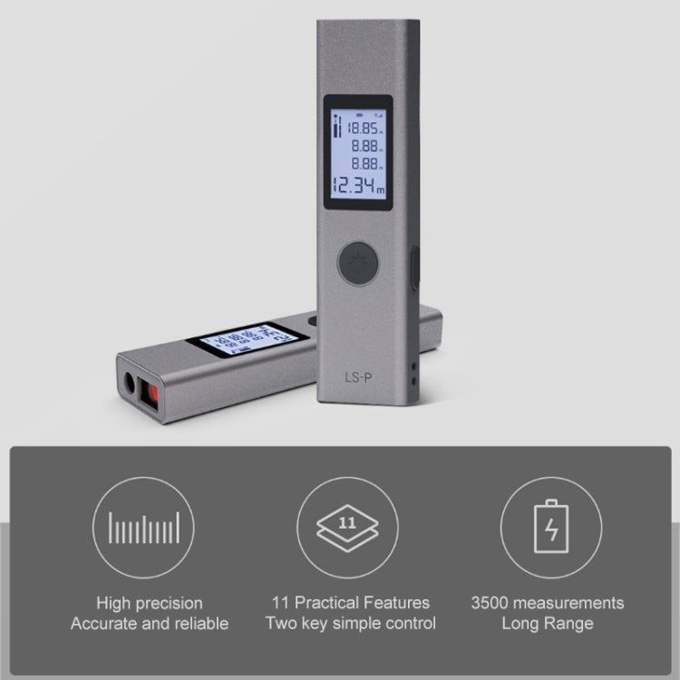LS-P Laser Rangefinder Distance Meter 40m Handheld Mini Rechargeable LCD Digital Laser Distance Meter 131ft Laser Range Finder, 40m