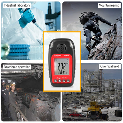 WINTACT WT8821 Oxygen Detector Independent Oxygen Gas Sensor Warning-up High Sensitive Poisoning Alarm Detector, WT8821