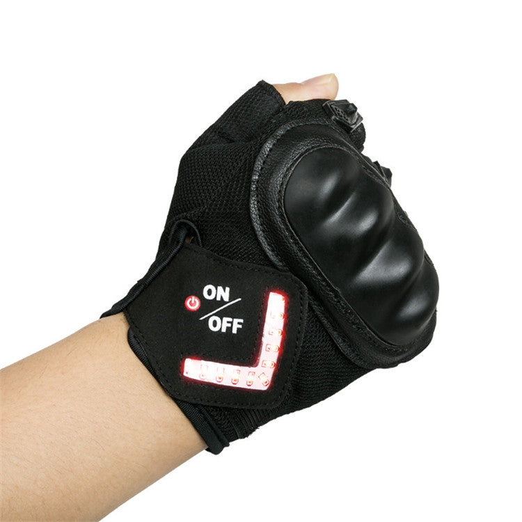 Automatic Induction Turn Signal Gloves Riding Warning Light Gloves, Black