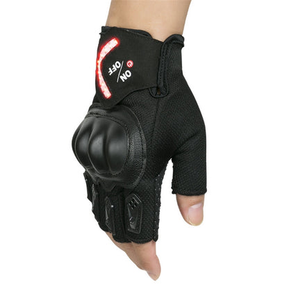 Automatic Induction Turn Signal Gloves Riding Warning Light Gloves, Black