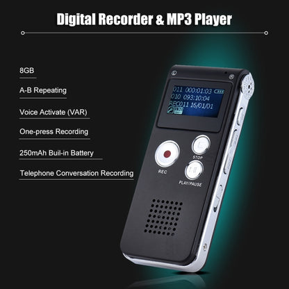 SK-012 8GB Voice Recorder USB Professional Dictaphone  Digital Audio With WAV MP3 Player VAR   Function Record, SK-012 8GB