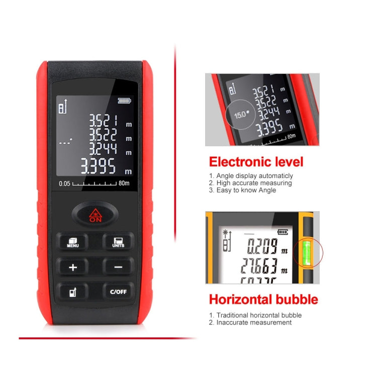 E80 Laser Rangefinder Laser Distance Meter Measuring Device Digital Handheld Tools Module Range 80m Range Finder, E80