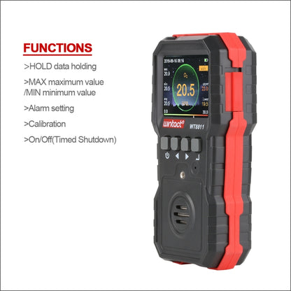 WINTACT WT8811 Compoud Gas Monitor LCD Display Rechargeable Multifunction 4 in1 Combustible O2 H2S CO Gas Sensor Sound-light Vibration Alarm