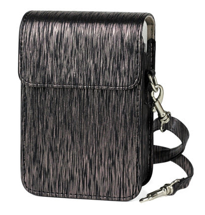 Richwell Brushed Camera Case PU Leather Case for Fujifilm Instax Mini Liplay Instant Camera, Black, White, Gold