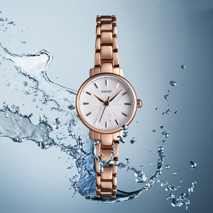 Skmei 1410 Lady Quartz Watch European and American Fashion Watch Business Leisure Steel Belt Lady Watch