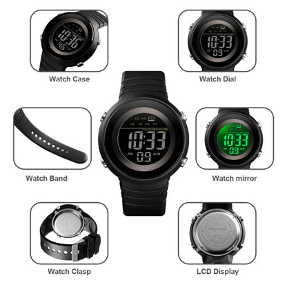 SKMEI 1497 Fashion Simple Backlight Single Display Electronic Watch Timing Alarm Watch