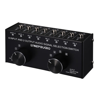 B027 6 input 2 output or 2 input 6 output audio signal source selection switcher 3.5mm interface