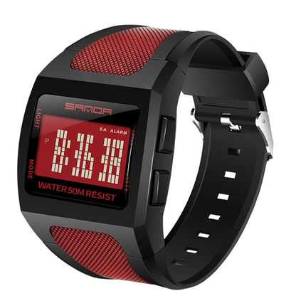 SANDA 222 Men Sports Outdoor Mountaineering Digital Electronic Watch Square Multi functional Waterproof Watch