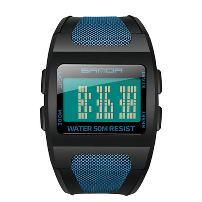 SANDA 222 Men Sports Outdoor Mountaineering Digital Electronic Watch Square Multi functional Waterproof Watch
