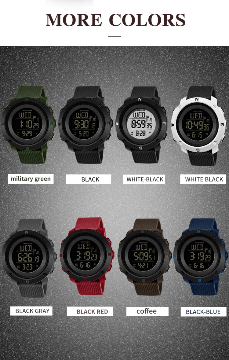 SANDA 361 Fashionable Night Light Sports Children Electronic Watch Multi Functional Personality Night Light Men Waterproof Watch
