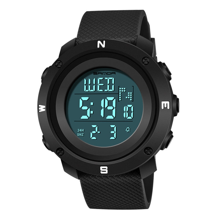 SANDA 361 Fashionable Night Light Sports Children Electronic Watch Multi Functional Personality Night Light Men Waterproof Watch