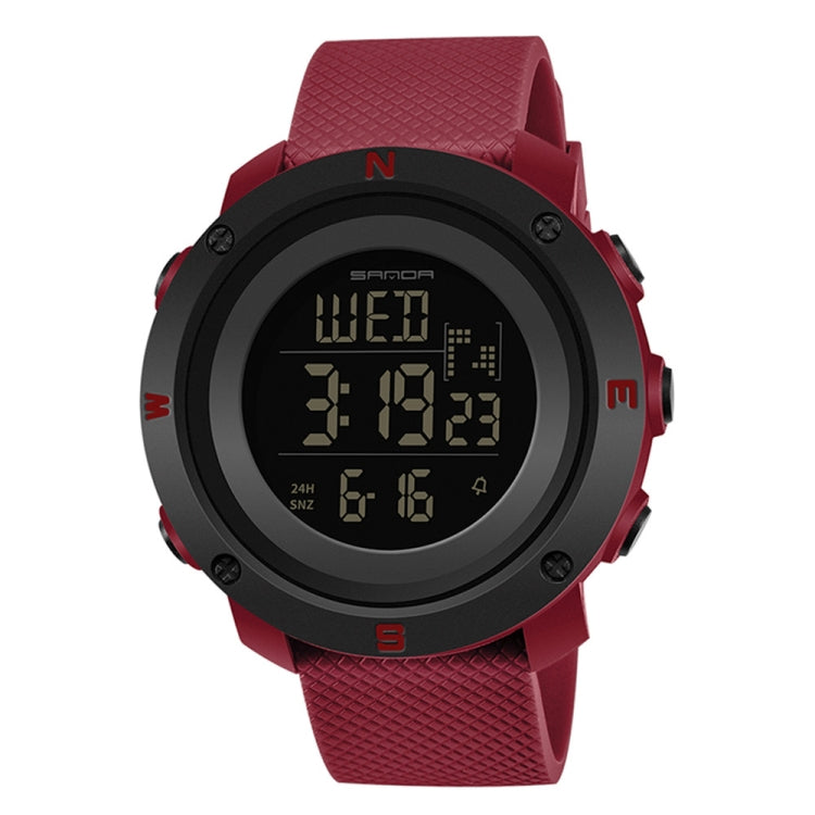 SANDA 361 Fashionable Night Light Sports Children Electronic Watch Multi Functional Personality Night Light Men Waterproof Watch