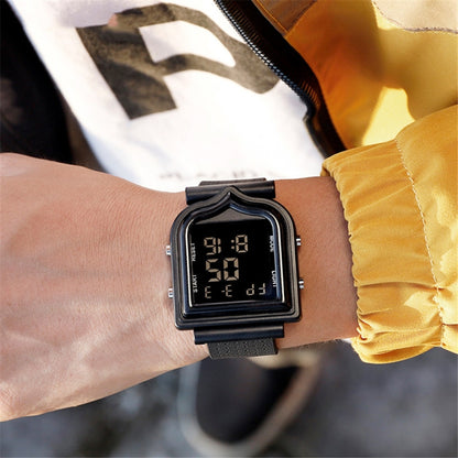 SANDA 388 Fashionable Square Outdoor Sports Leisure Watch Men's And Women's Multi-Functional Waterproof Luminous Electronic Watch