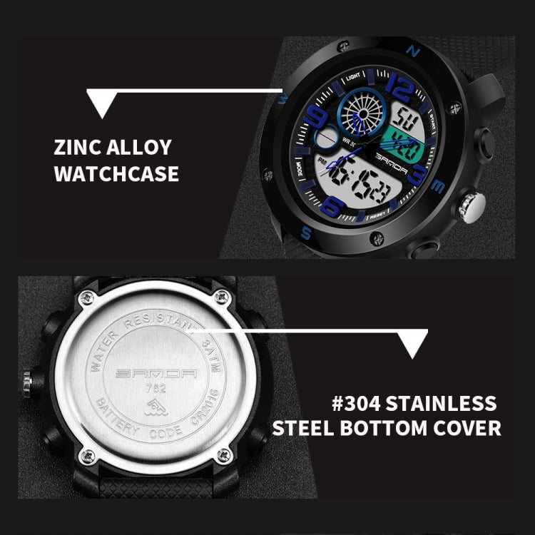 SANDA 762 Watch Men Watch Students Men Watch Fashion Trend Youth Waterproof Night light Sports Men