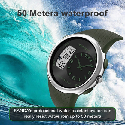 SANDA 763 Men Waterproof Student Watch Explosive Fashion Multi Functional Night light Outdoor Sports Personality Electronic Wrist Watch