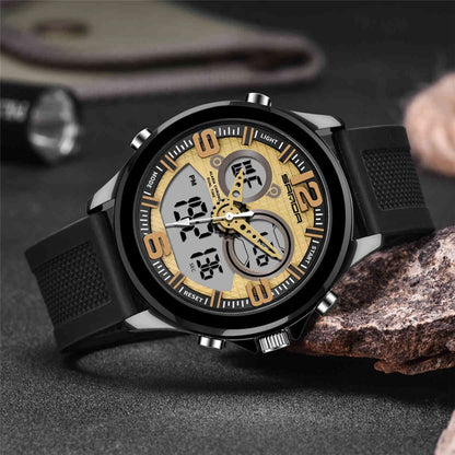 SANDA 793 large Dial Tide Watch Student Fashion Trend Multi Function Double Glow Waterproof Electronic Watch