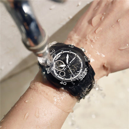 SANDA New Waterproof Luminous Plastic Multi Functional Watch Men Outdoor Sports LED Electronic Watch
