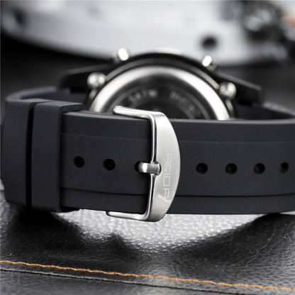 SANDA New Waterproof Luminous Plastic Multi Functional Watch Men Outdoor Sports LED Electronic Watch