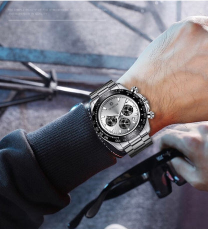 OCHSTIN Augusten 6103B Multi Function Quartz Watch Sports luminous Waterproof Watch Calendar Steel Band Men  Watch