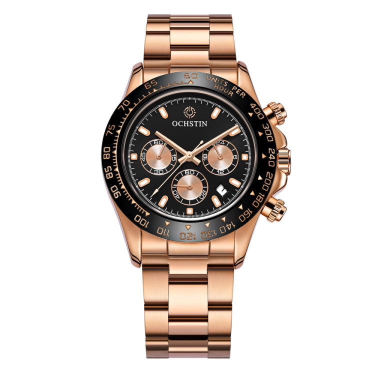 OCHSTIN Augusten 6103B Multi Function Quartz Watch Sports luminous Waterproof Watch Calendar Steel Band Men  Watch