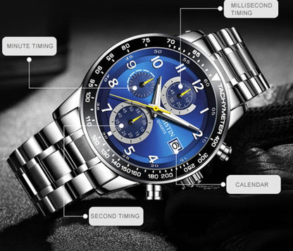 OCHSTIN   6112 Men Multi  Function Watch Fashion Sports Business Calendar Luminous Men Watch Quartz Watch Steel Watch