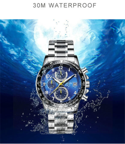 OCHSTIN   6112 Men Multi  Function Watch Fashion Sports Business Calendar Luminous Men Watch Quartz Watch Steel Watch