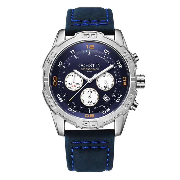 OCHSTIN 6116 Men  Leather Calendar Multi Function Leisure Men  Waterproof Watch
